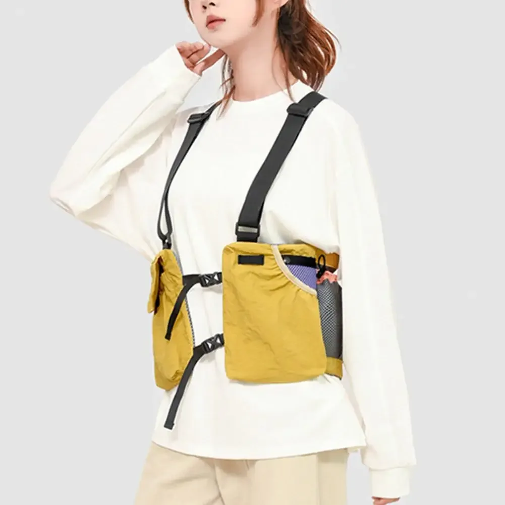 sac de cyclisme extérieur léger, gilet de course, sac à dos pour la randonnée, la course à pied et le marathon, sac de poitrine avec poche de rangement pour téléphone et gobelet