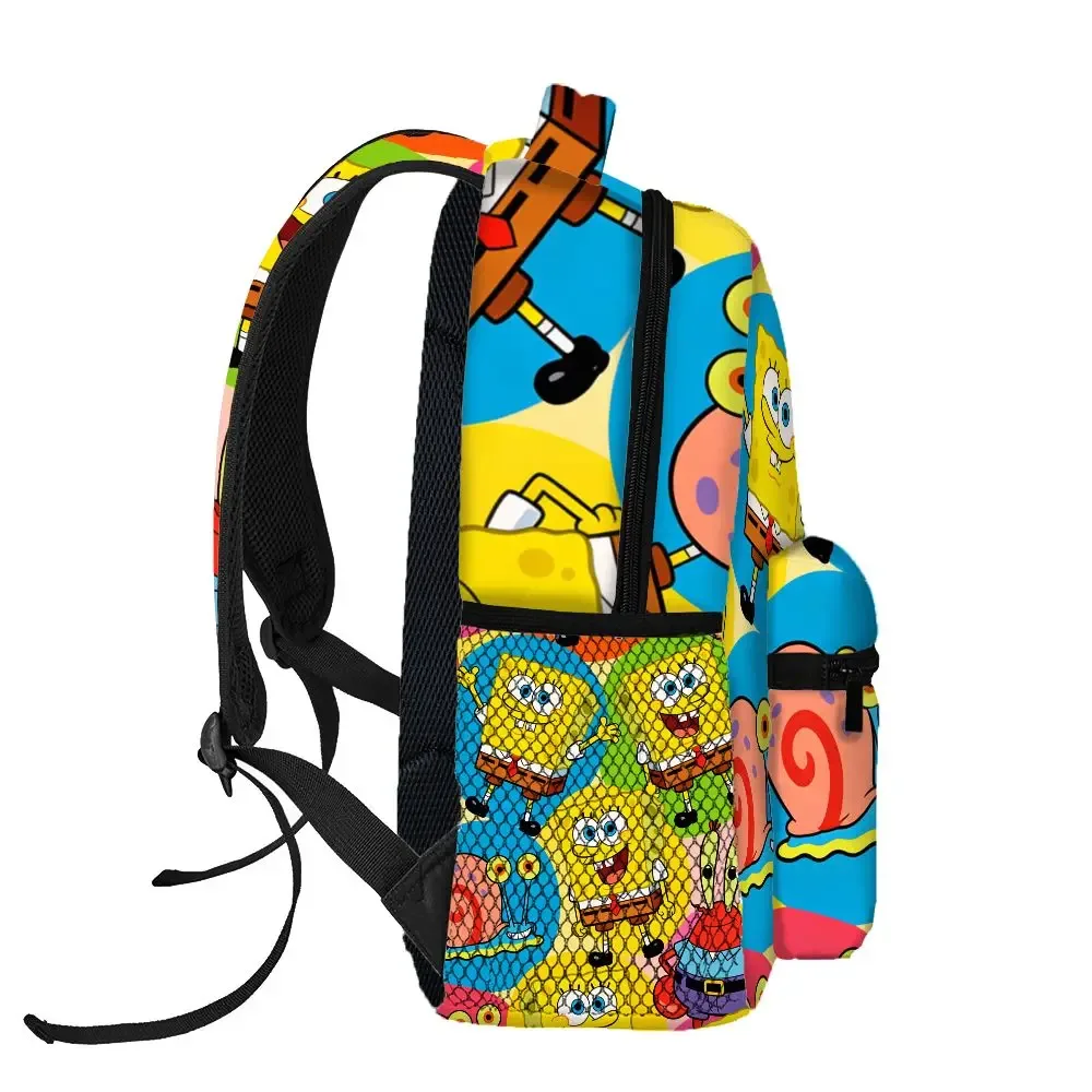 sac à dos anime spongebob squarepants, sac à livres d'école imprimé patrick gary, sac de voyage léger et portable pour pique-nique