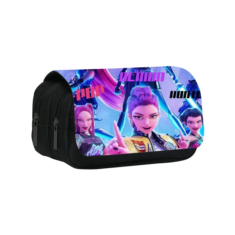 étui à crayons multi-compartiments pour enfants, motif dessin animé kpop demon hunters, léger, trousse à crayons pour enfants, boîte à crayons pour enfants