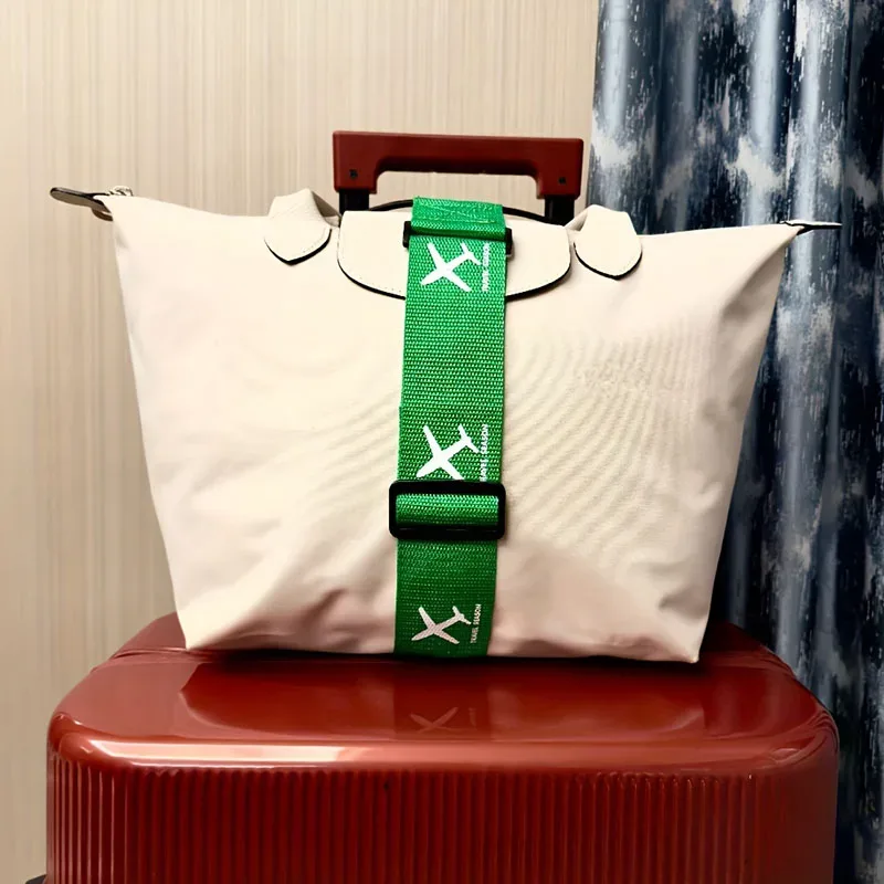 sangle de fixation résistante à l'usure, corde élastique pour bagages, ceinture de fixation imprimée motif avion, ceinture de fixation pour valise