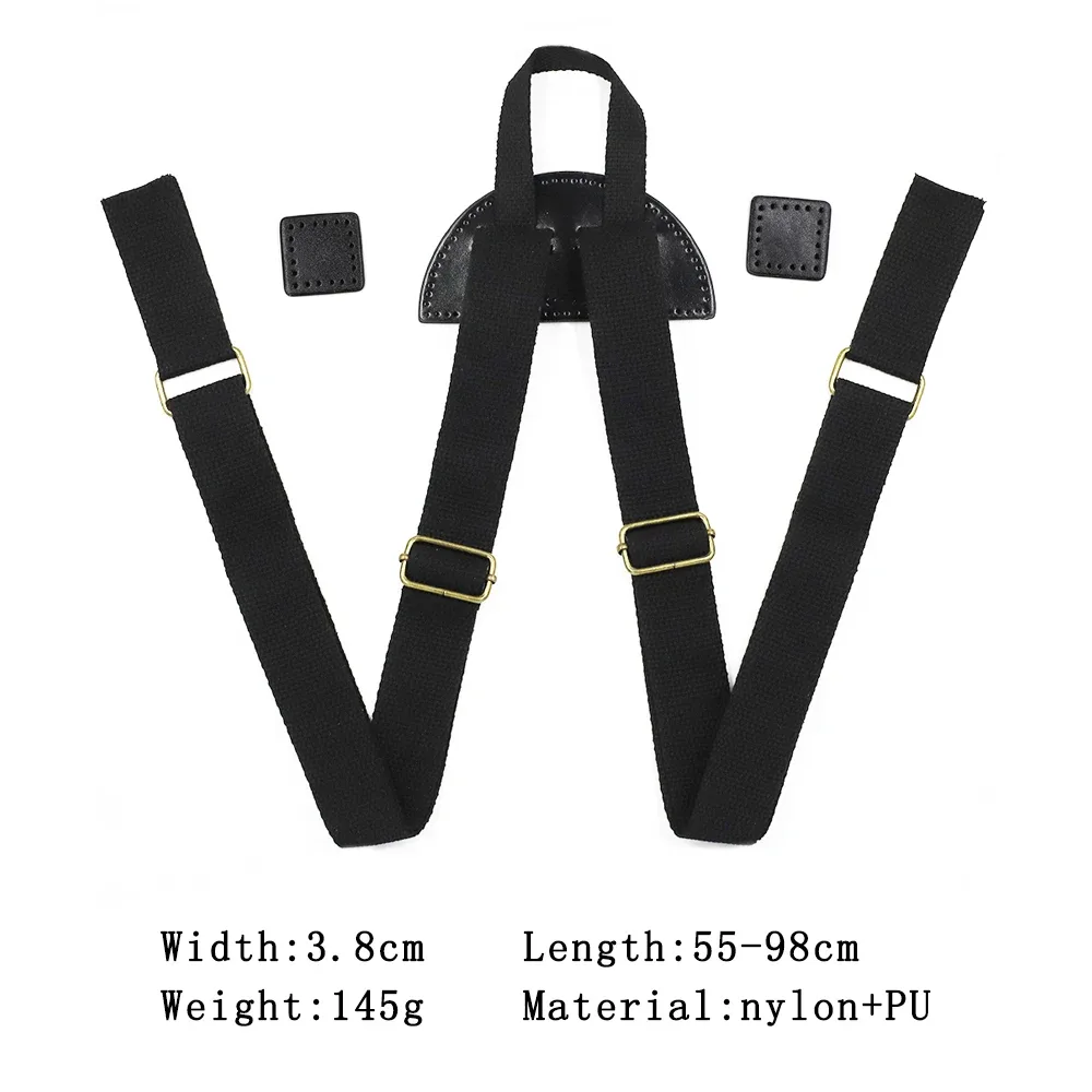 sangle de sac à dos réglable en toile durable, remplacement, sac à dos, livre scolaire, sac, ceinture en cuir, noir, lancé, accessoires