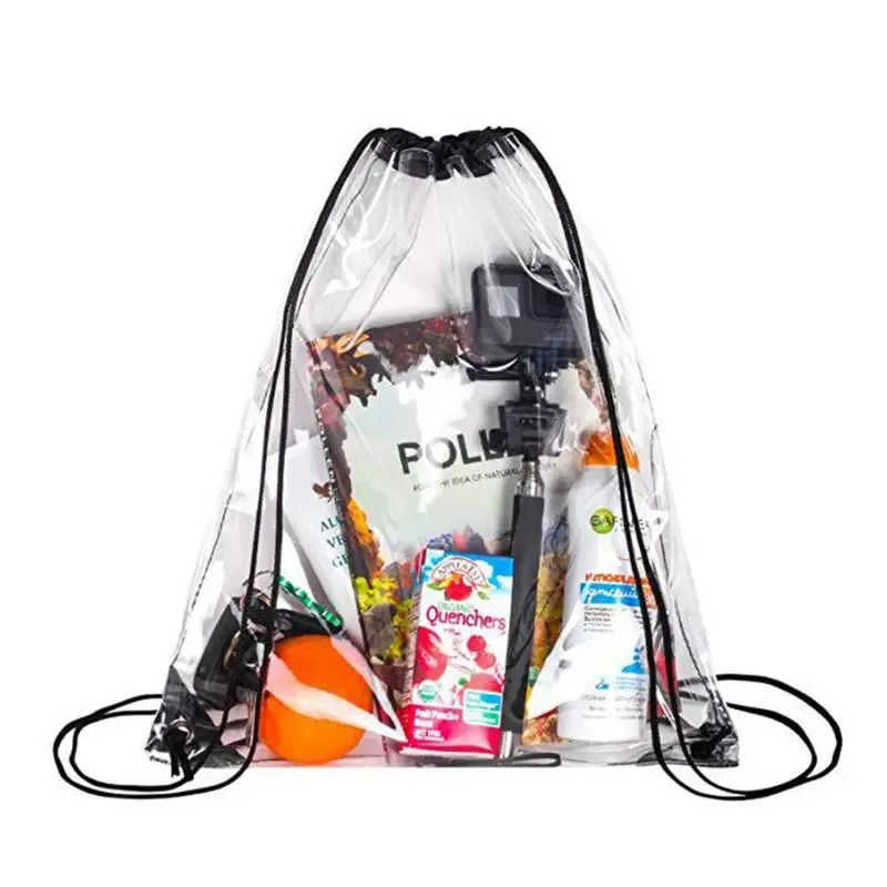 Sac à dos Transparent avec cordon de serrage 33x43cm, fourre-tout de Sport pour l'école, nouvelle collection