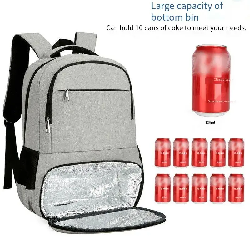 sac à dos de pique-nique d'extérieur, sac isotherme à double bandoulière, sac imperméable de conservation de la chaleur pour la randonnée, sac isotherme, sac d'ordinateur, sac d'affaires