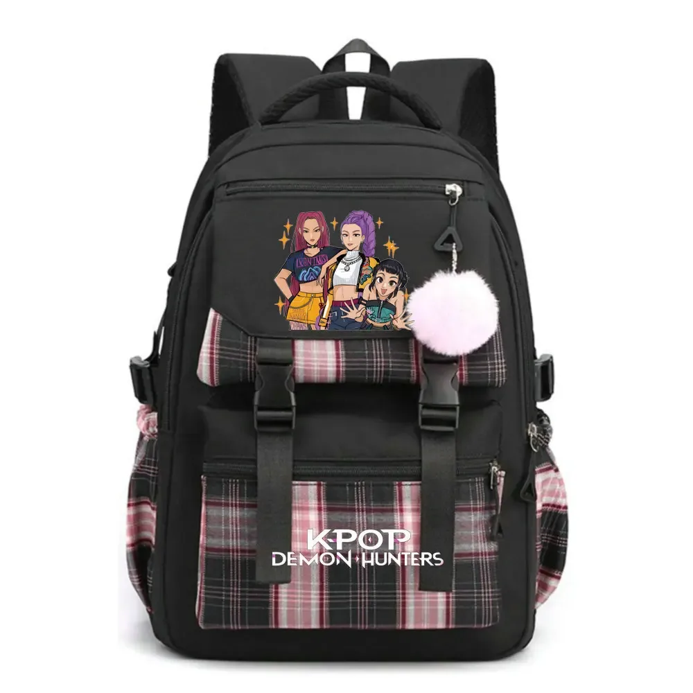 sacs à dos d'école kpop demon hunters, sacs d'école pour étudiants, sac à dos de voyage à la mode pour filles, sac à dos étanche avec fermeture éclair, sac à dos pour ordinateur portable
