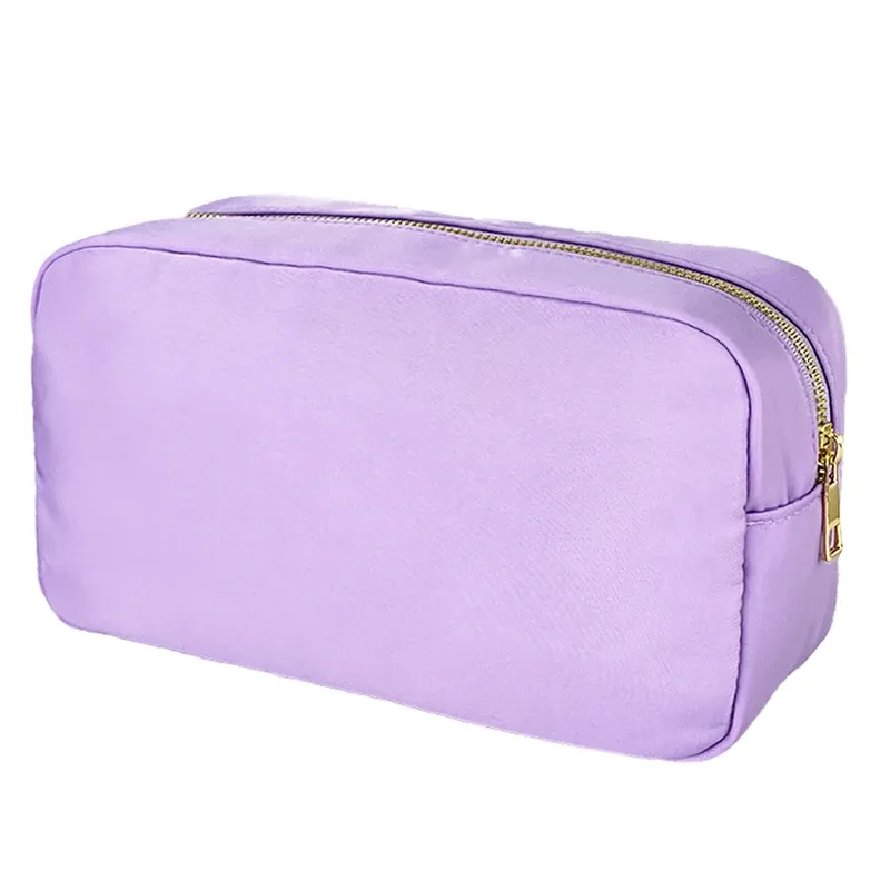 trousse de toilette en nylon personnalisée pour femme et fille, poudres cosmétique de voyage, fermeture éclair, document solide, trousse de maquillage personnalisée, diy