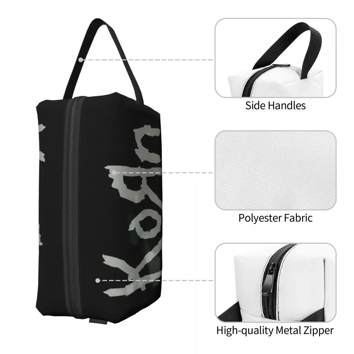 korn rock music – trousse de maquillage, organisateur de cosmétiques, trousse de toilette, trousse à cosmétiques pour femmes, trousse de beauté, trousse à crayons de voyage