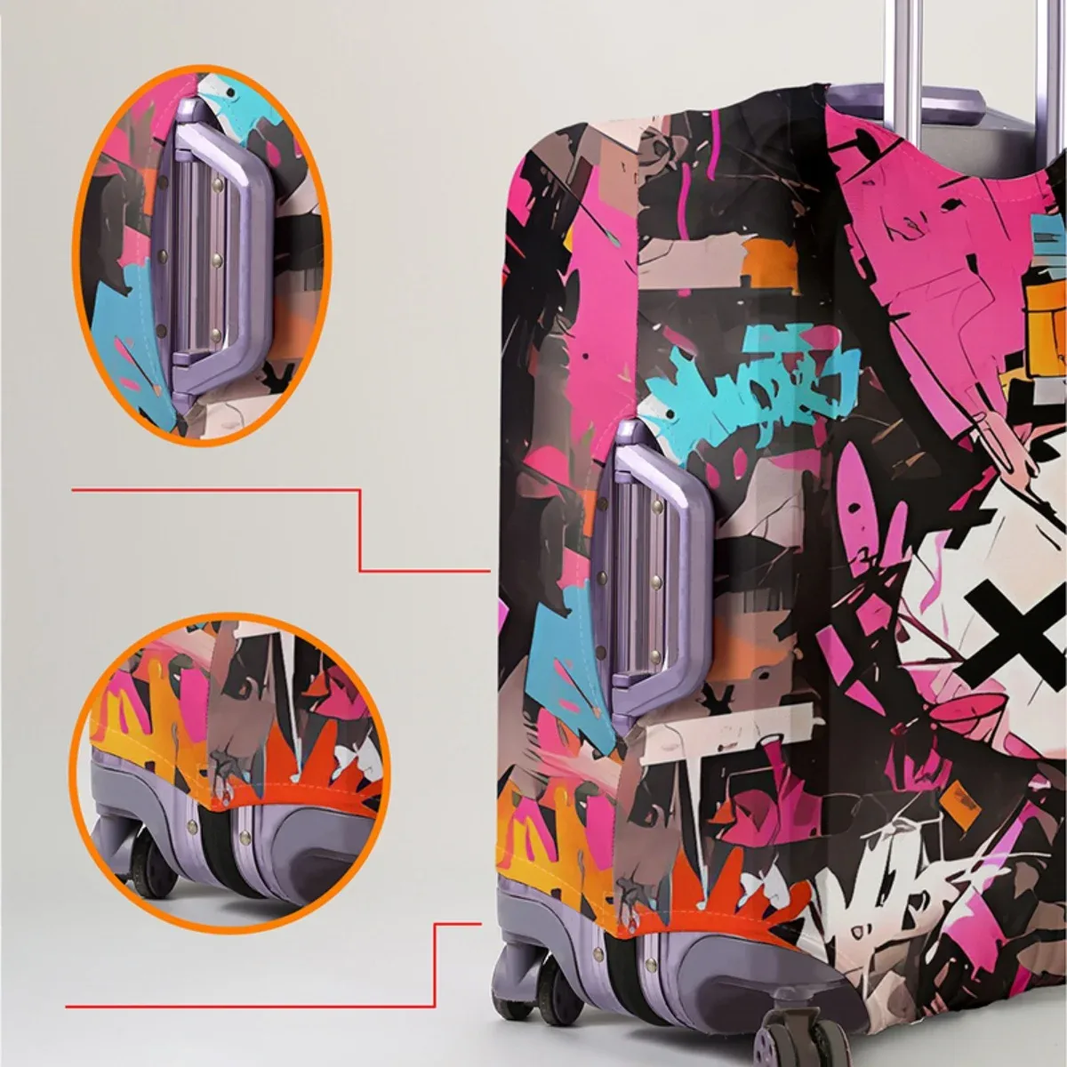 housse de protection pour bagages à motif animal, ensemble adapté aux housses de bagages de 18 à 32 pouces, housse de poignée de valise, accessoires de voyage