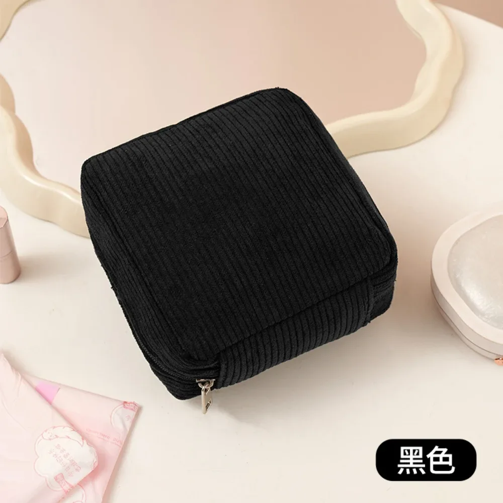 mini trousse de toilette, trousse d'urgence, trousse à cosmétiques esthétique, petite trousse de maquillage, trousse à serviettes hygiéniques en velours côtelé pour femmes