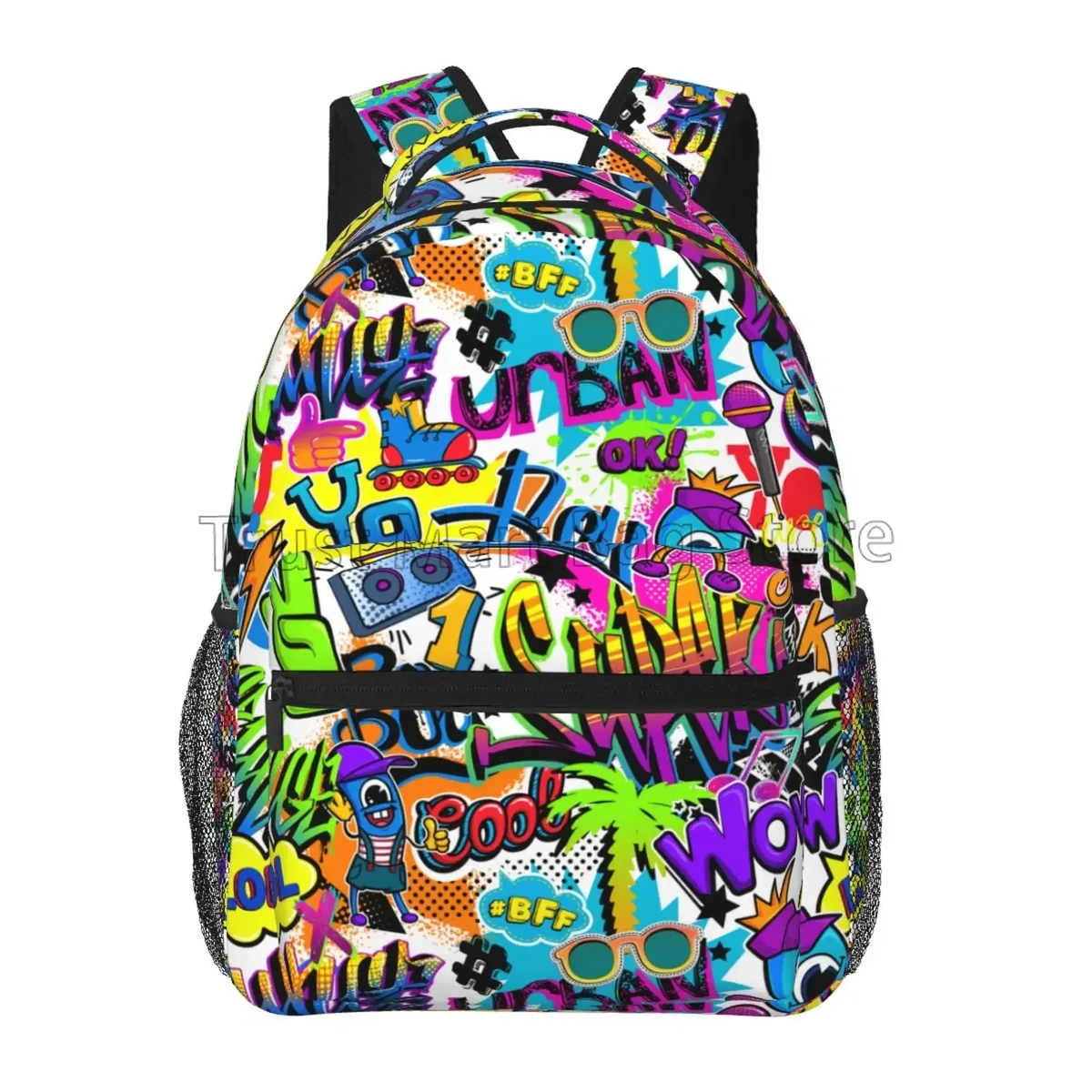 sac à dos de voyage imprimé pop art unisexe, collection de bandes dessinées américaines, sacs à dos pour ordinateur portable de grande capacité, cartable scolaire pour adolescents