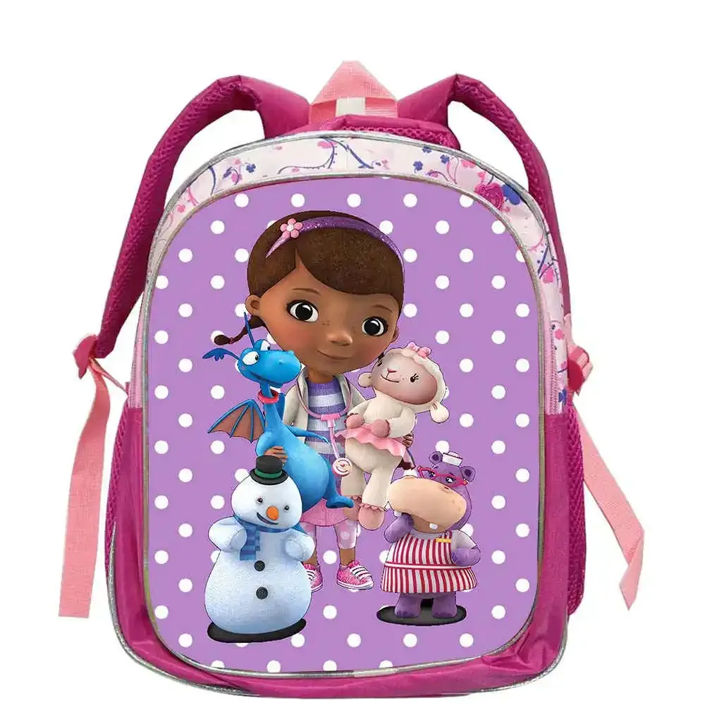 sac à dos d'école doc mcstuffins pour garçons et filles, 12 pouces, sac à dos pour élèves de maternelle, sac à dos à la mode pour étudiants, mochila