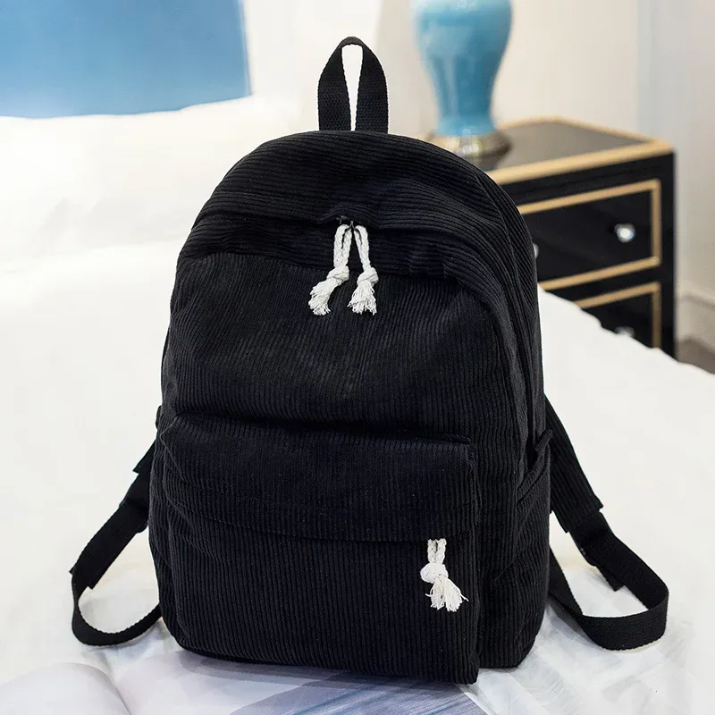 sac à dos personnalisé en velours côtelé, sac à dos décontracté unisexe classique pour campus, sac à main ultra doux portable