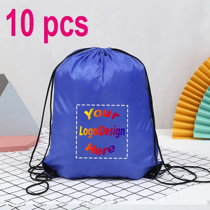 sac à dos personnalisé avec proximité wstring, sac de voyage en plein air, de dehors, d'entraînement, de chaussures de bug astique, impression de logo, cadeau personnalisé, 10 pièces/lot