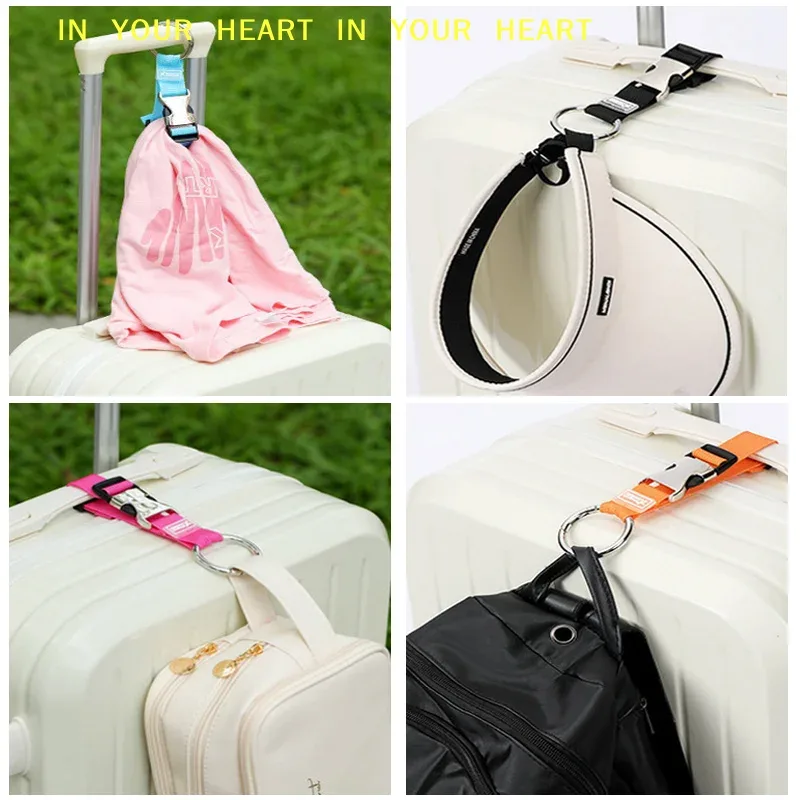sangles de bagage en nylon réglables avec clip à ressort métallique pour valises et sacs de cabine, 1 pièce