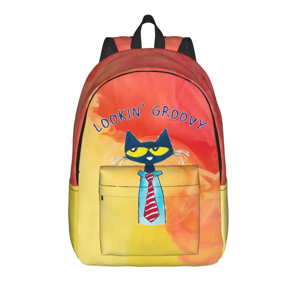 sac à dos cartoon pete the cat pour hommes et femmes, sac à bandoulière tendance pour étudiants, sac à bandoulière pour le travail, sac à bandoulière pour le collège, durable