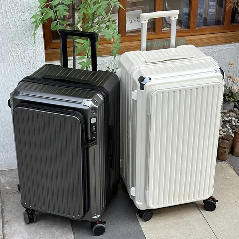 valise extensible multifonctionnelle de 20 pouces avec compartiment à ouverture frontale compatible avec la carte d'embarquement pour hommes et femmes