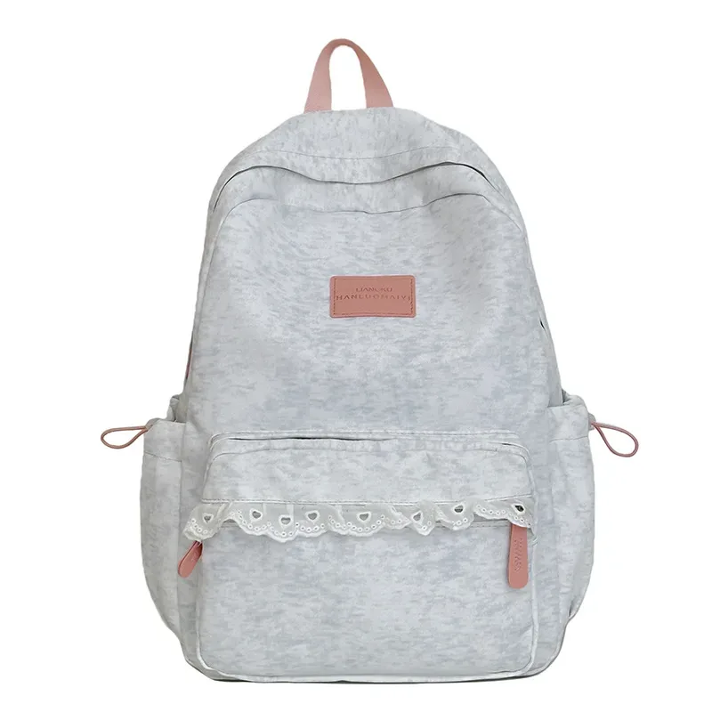 nouveau sac à dos de voyage 2026 en dentelle style japonais ins léger grande capacité pour femme, sac d'école respirant en nylon imperméable
