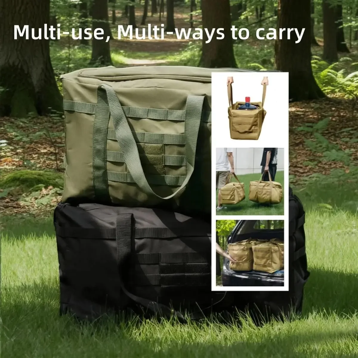 sac de voyage tactique de grande taille, léger, pour voyages, camping en plein air, bagages, déménagement, rangement, sac sous le lit pour jouets et vêtements