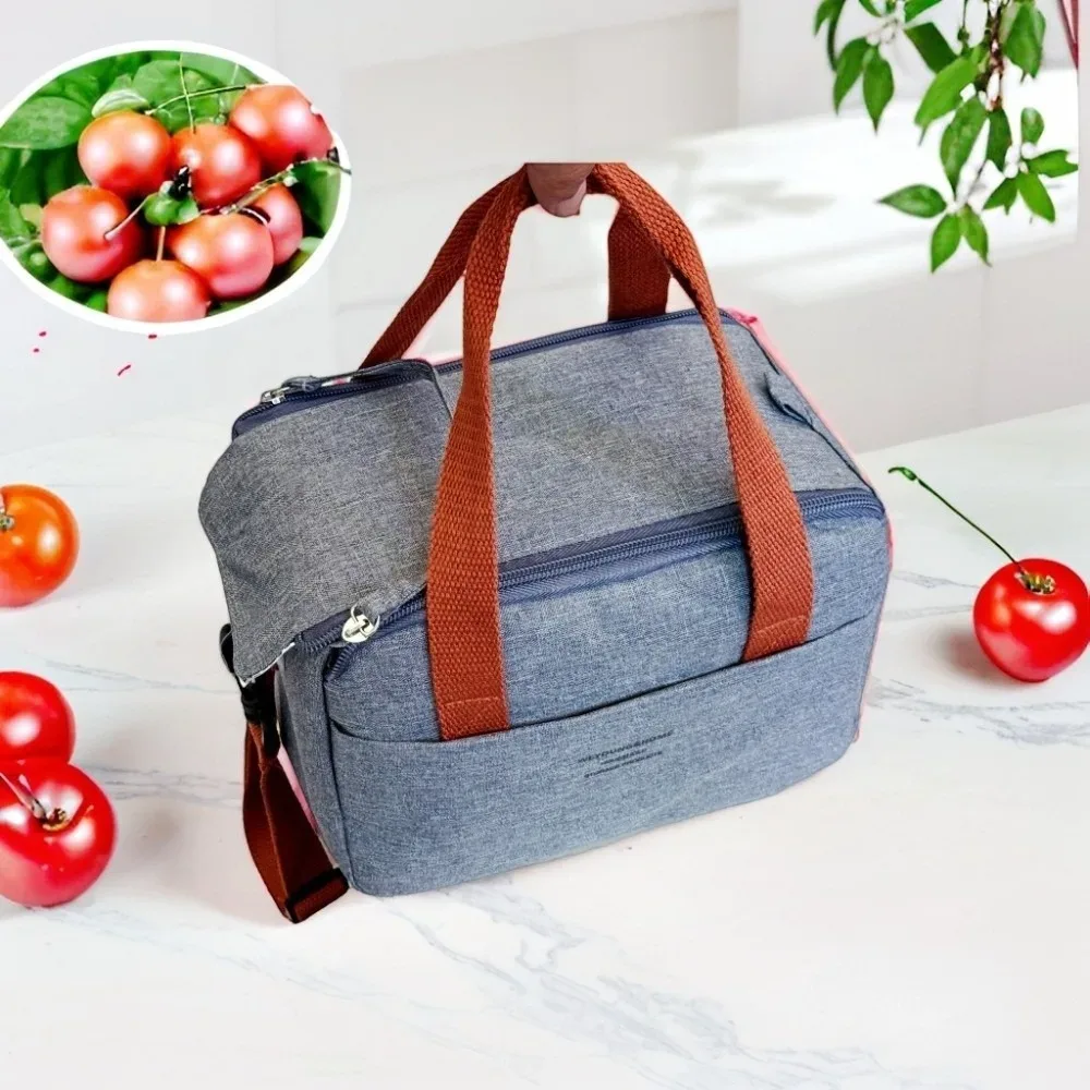 sac de boîte à déjeuner isolé à main portable, sac de rangement en aluminium, sac à déjeuner de bureau, fourre-tout étanche pour pique-nique en plein air
