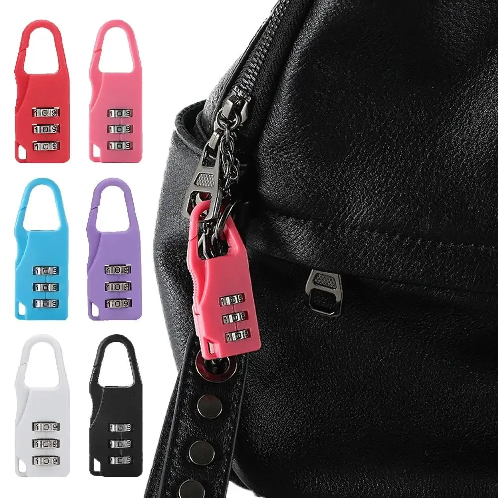 serrure à combinaison de valise à chiffres, mini cadenas à combinaison antivol en plastique, serrure à combinaison pour sac à dos de sécurité à 3 chiffres