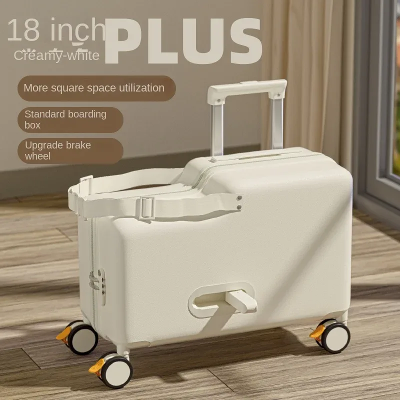 valise pour enfants de 21 pouces, valise de voyage en cabine assise pour monter, garçon et fille, cheval en bois, boîtier de chariot pc, roue de frein universelle, bagages pour bébé
