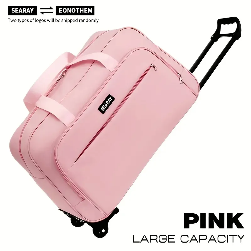 sac de voyage avec poignée et roulettes, bagage pliable de grande capacité, adapté aux voyages, aux vacances et aux trajets quotidiens.