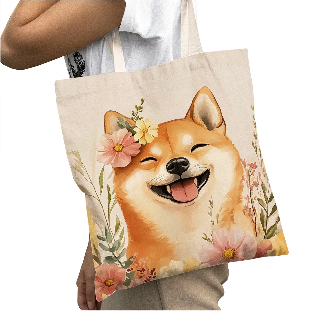 sac à main pour femme avec motif de chien mignon (corgi, golden retriever, pug), sac de shopping grande capacité, sac à bandoulière pour enfant