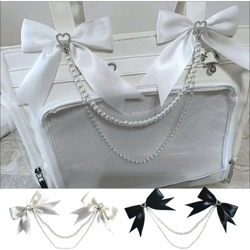pendentif lolita nœud perle itabag – breloque de sac diy durable et exquise, style kawaii mignon pour bagages, sac à dos et usage quotidien
