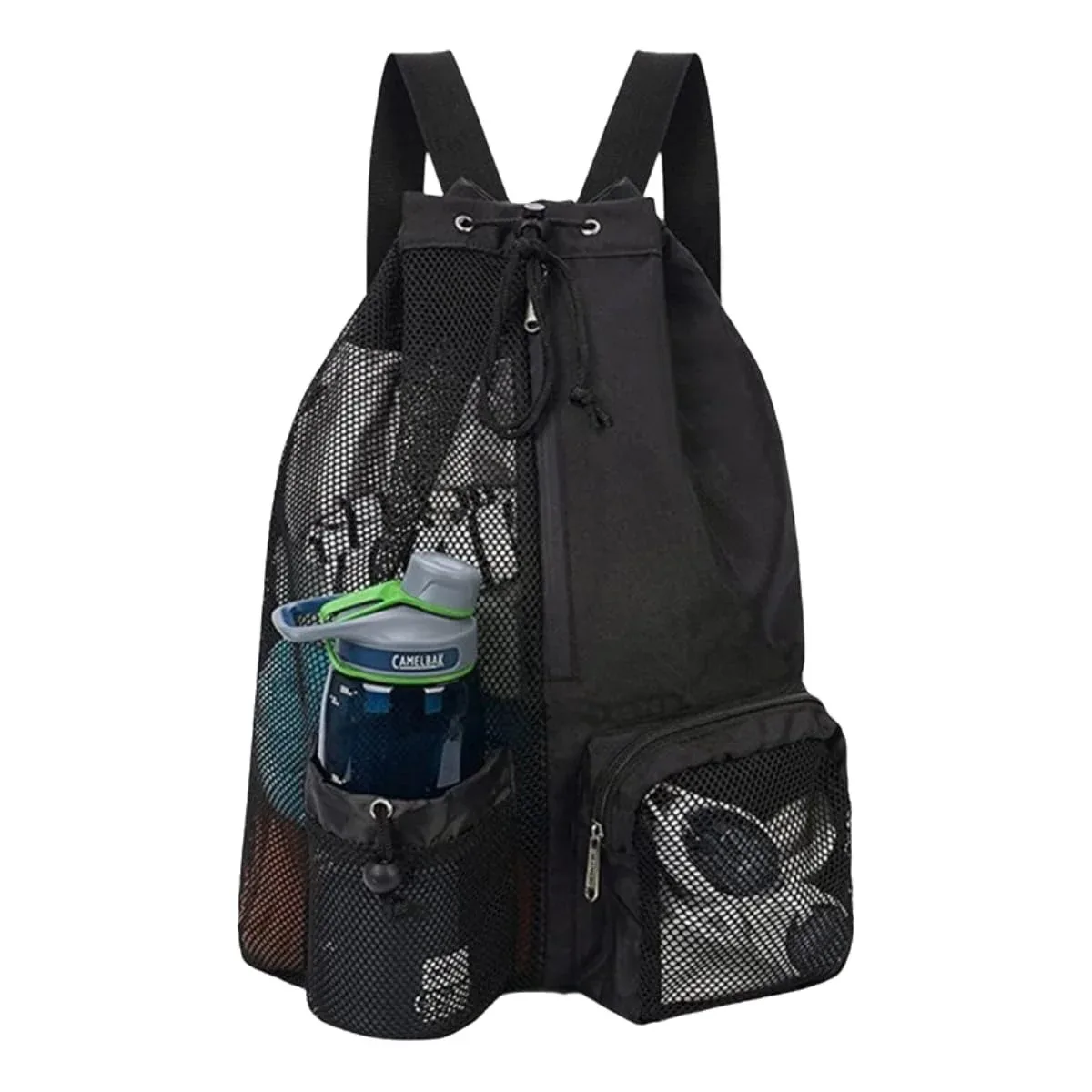 sac de plage en filet avec cordon de serrage, sac à dos de fitness portable, sac de sport pour la natation en plein air