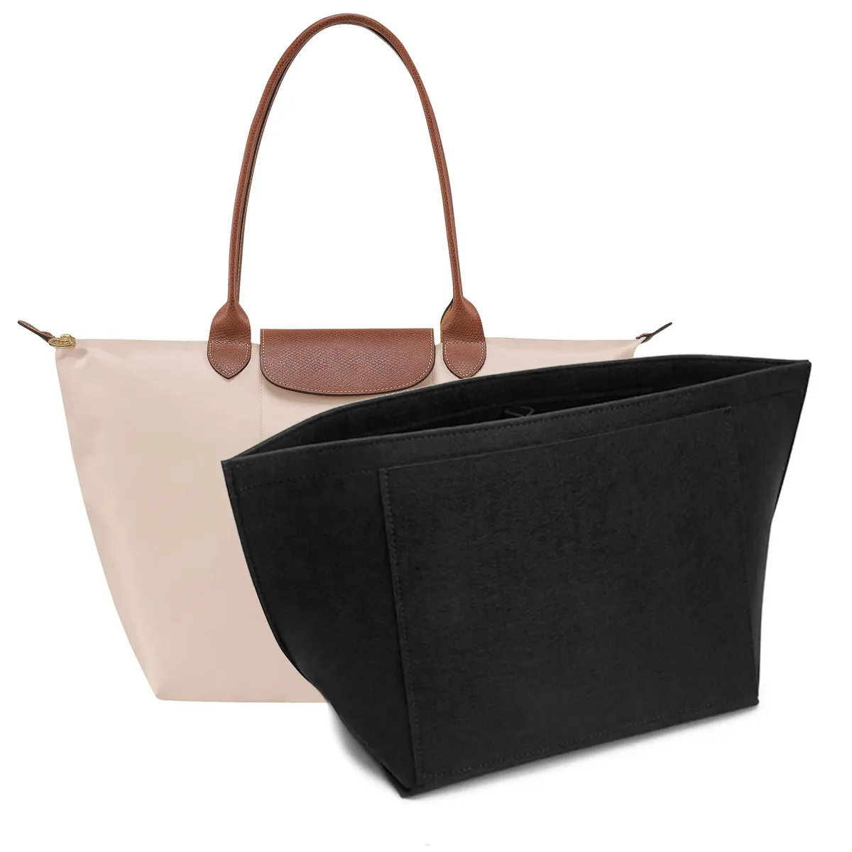 sac d'insertion en feutre pour sac à main longchamp, organisateur de sac en tissu feutré, support de maquillage, sac de voyage portable
