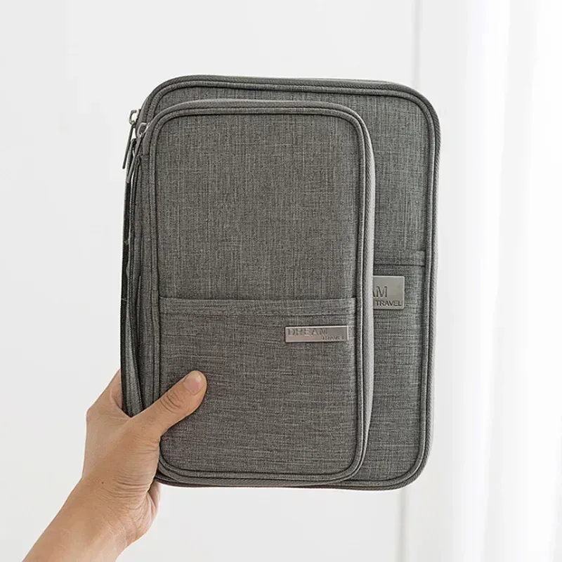 porte-passeport de voyage étanche multifonction pour femmes, housse rose, sacs, organisateur de documents familiaux, sac d'accessoires de voyage