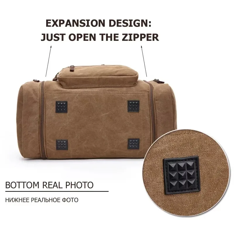 vintage canvas stylish travel bags large capacity carry on luggage bags men duffel bag travel tote weekend bag