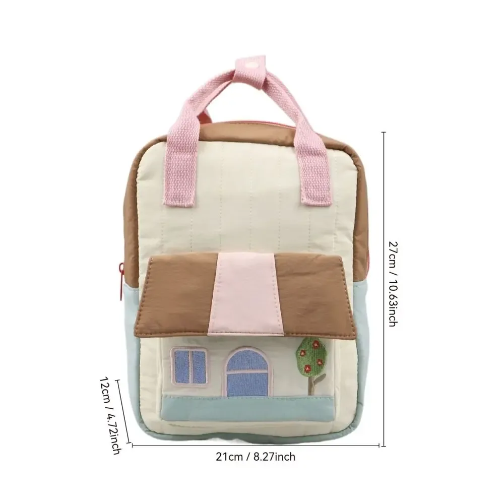 sac à dos léger pour étudiants, grande capacité, sac d'école brodé de maison dans les arbres, joli sac à dos de voyage polyvalent pour filles et tout-petits