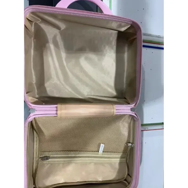 trousse de maquillage portable de 14 pouces avec fermeture robuste, organisateur de rangement compact pour cosmétiques