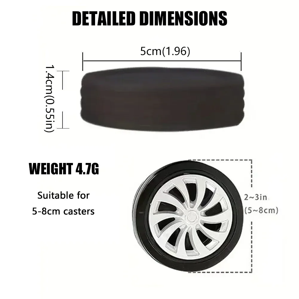 16 protections de roues en silicone pour valise, housse de protection de roues de compartiment à bagages, manchon de roulettes silencieuses pour valise, accessoires de valise