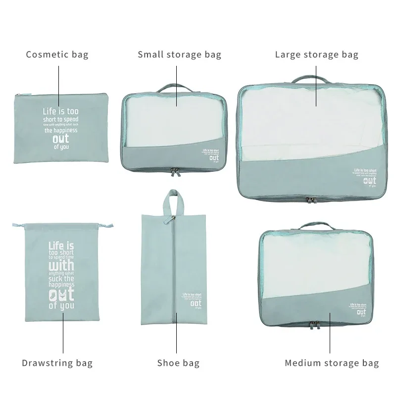 lot de 6 pochettes de rangement de voyage, cubes de rangement lavables pour valise, organisateur de bagages de haute qualité, sac de rangement portable pour vêtements, léger