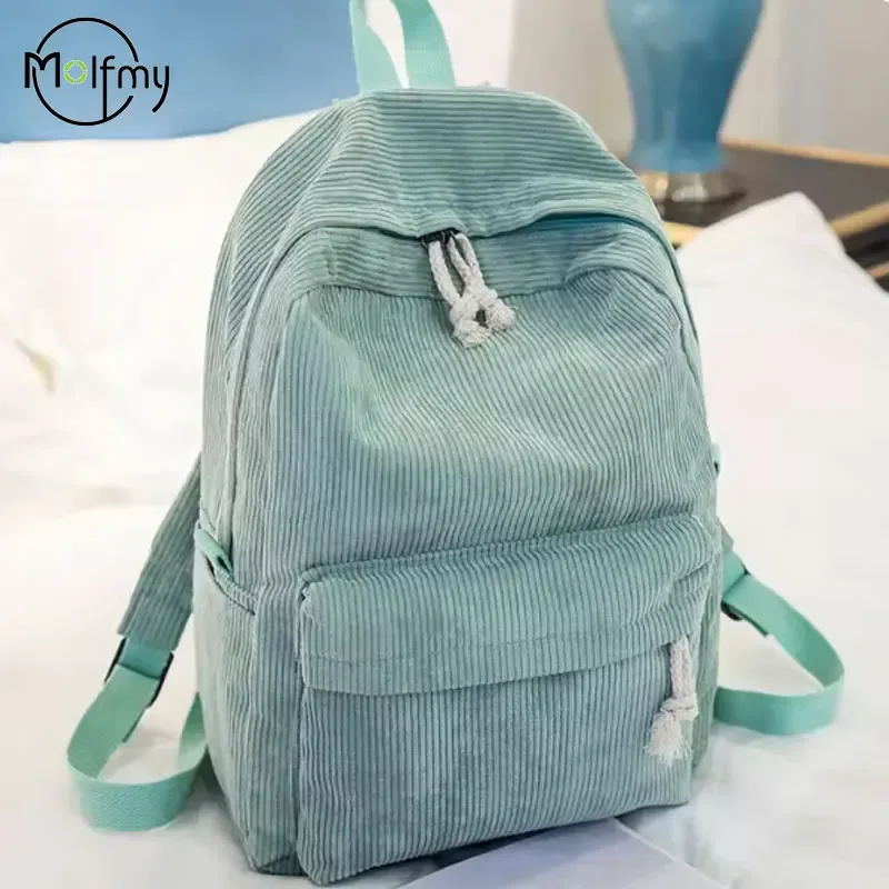 1 pièces sac à dos personnalisé grande capacité cartable en velours côtelé fait à la main nom unique personnalisé multicolore corde fil couleur décoration