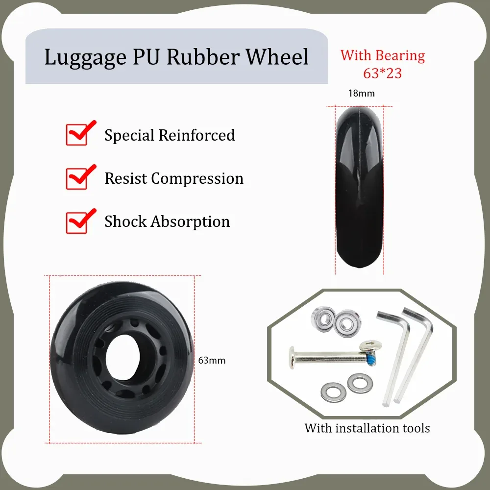 rouleaux de compression en caoutchouc pu pour bagages, roue de remplacement, valise à roulettes, boîte à mot de passe de voyage, accessoires de réparation, degré d'usure