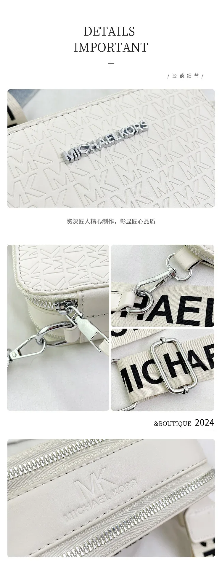 Sac bandoulière décontracté et tendance Michael Kors 2026 pour femme, sac appareil photo avec logo MK, sac mère-enfant, sac de trajet