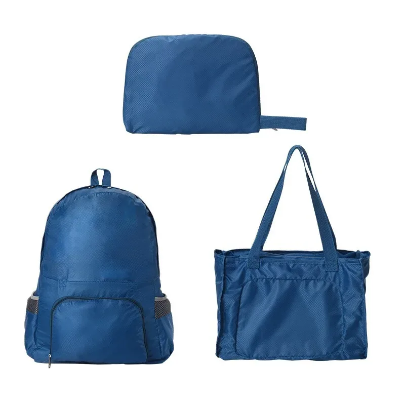 sac à dos de voyage multifonctionnel simple pour femmes, sac d'école portable léger à double usage pliable