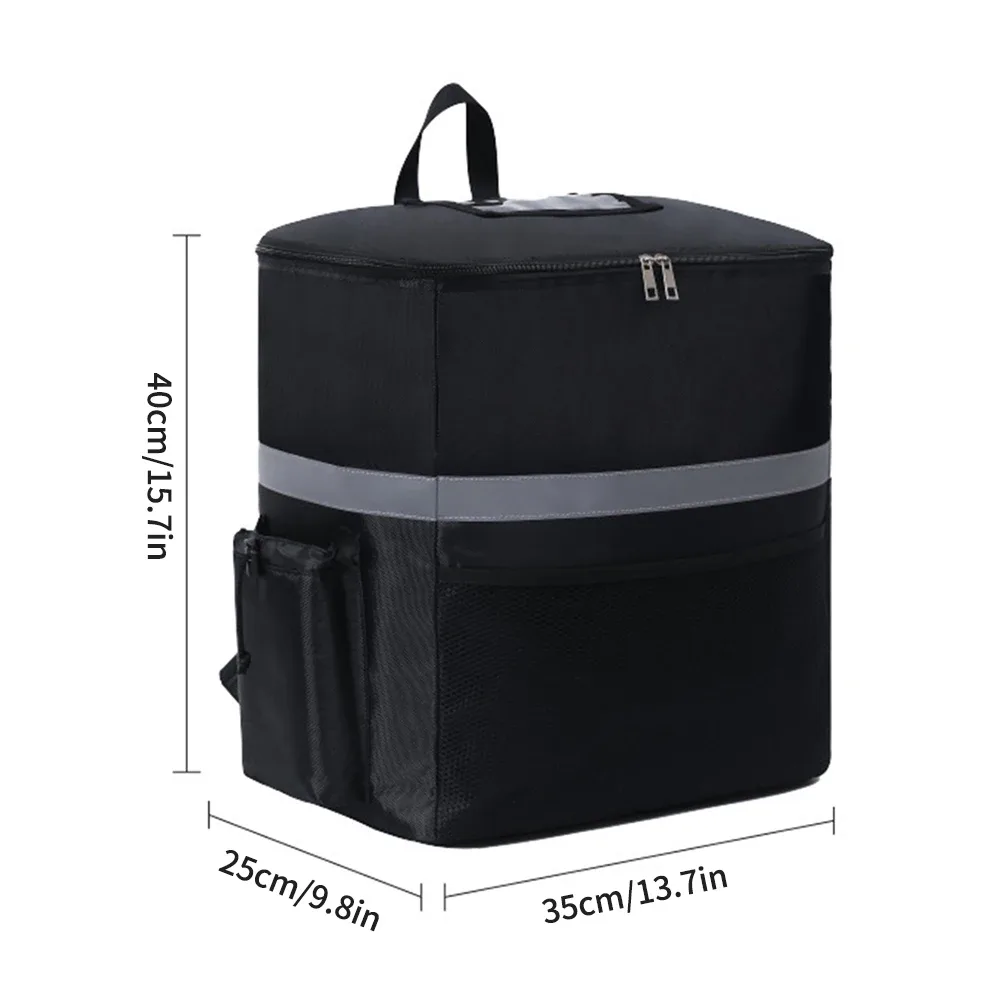 sac à dos de livraison isolé-sac de livraison de nourriture thermique pour les pilotes, sac à dos d'extérieur et d'épicerie de grande capacité 30l