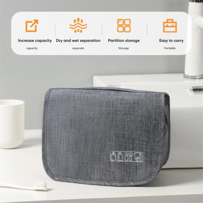 trousse de toilette de voyage pour femmes, organisateur suspendu portable pour shampoing, revitalisant, ensemble de pinceaux, accessoires de maquillage