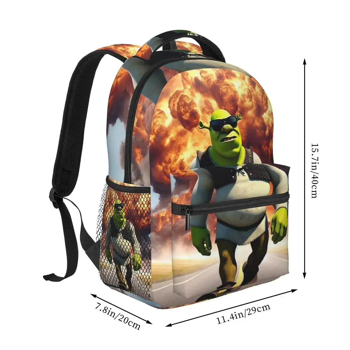 Sacs à dos graphiques Cherub Shrek Meme pour garçons et filles, sacs d'école pour enfants, sac à dos de voyage de dessin animé, sac à bandoulière de grande capacité