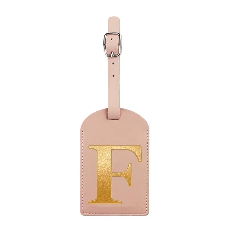 étiquette de bagage personnalisée avec nom, rose, avec motif de carte d'embarquement et initiales pour une identification facile
