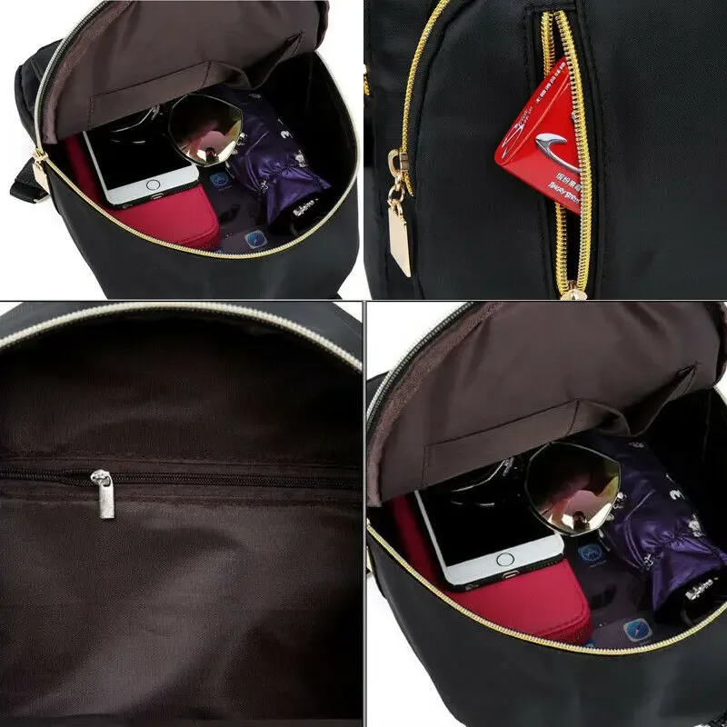 sac d'école de mode en nylon sac à dos noir fille mini sac à dos de voyage pour les femmes