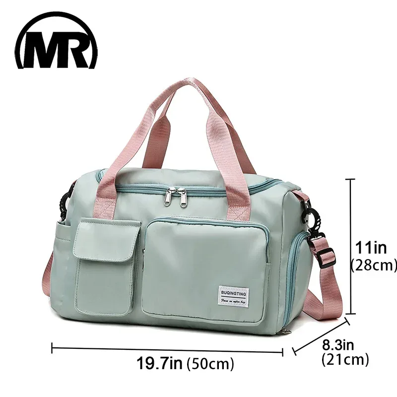 markroyal-sacs de voyage en toile imperméables pour femmes, sac de sport, sacs de sport, compartiment à chaussures initié, sac à main de poche, livraison directe
