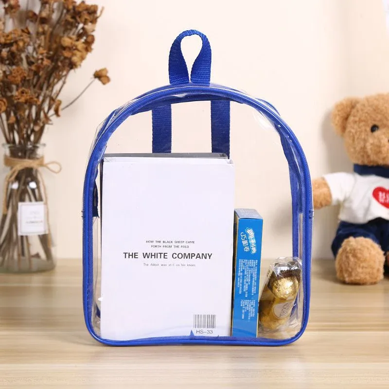 sac à dos transparent léger à fermeture éclair mignonne, sac de livre en msi à double initiation
