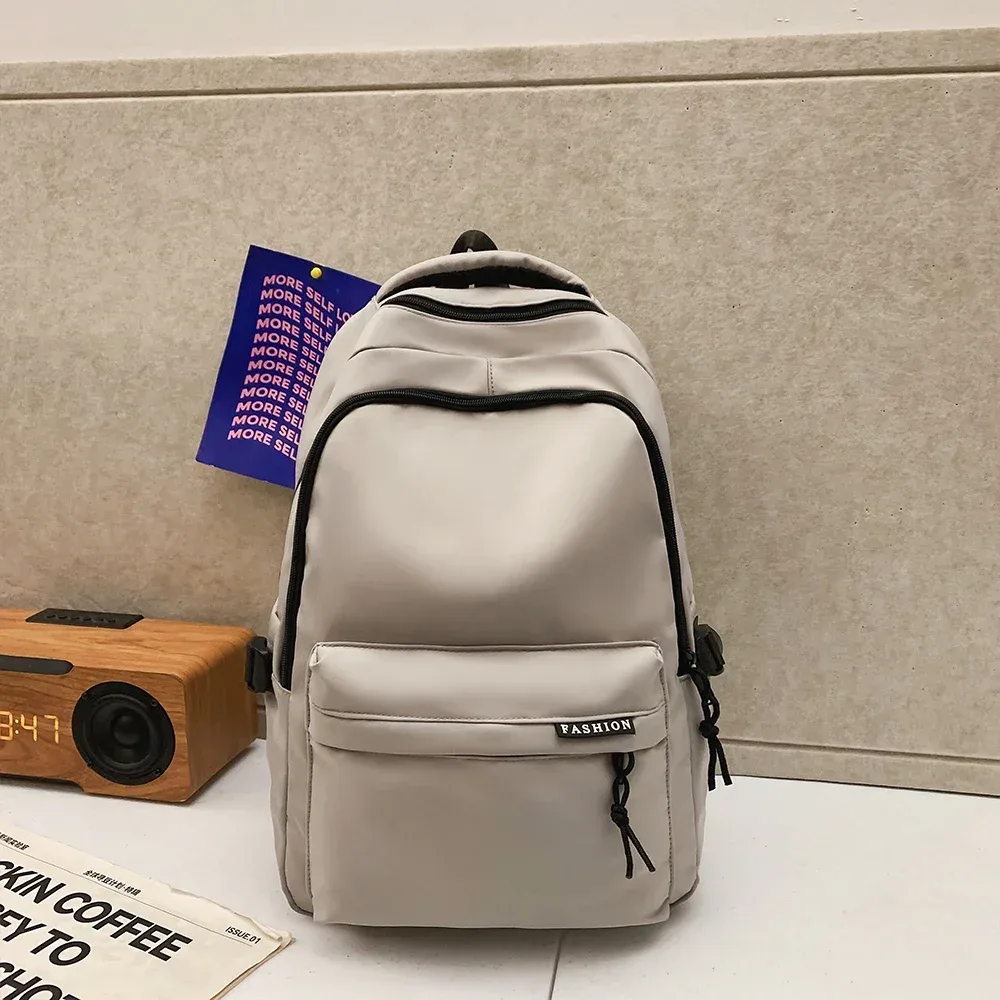 sac à dos d'étudiant de grande capacité, couleur unie, simple, noir, pour collégiens et lycéens, sac à dos de voyage
