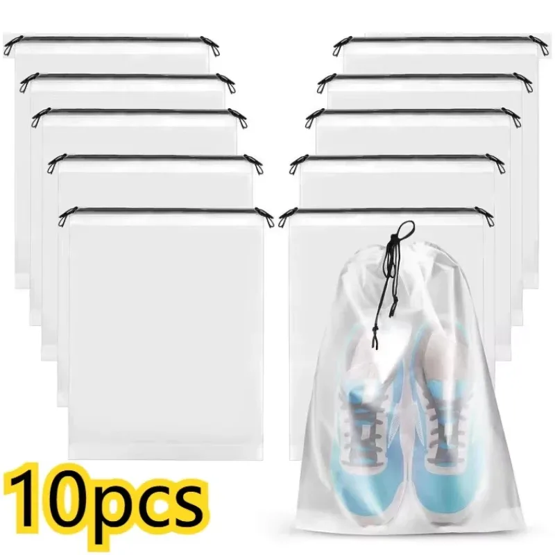 sac de rangement portable à cordon pour chaussures, sac de rangement écologique pour articles divers, sac de voyage pour maquillage, sac de rangement en plastique transparent imperméable