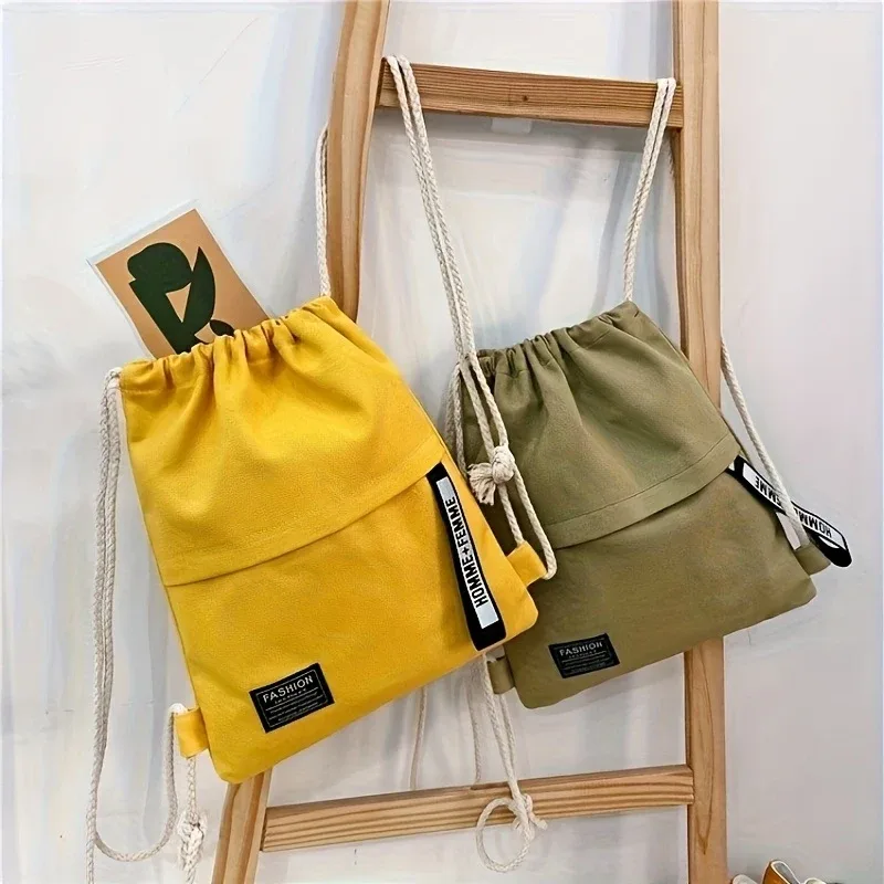 sac à dos à cordon de serrage tendance, durable et léger, sac de sport réglable et portable pour adolescents, femmes, école et usage quotidien