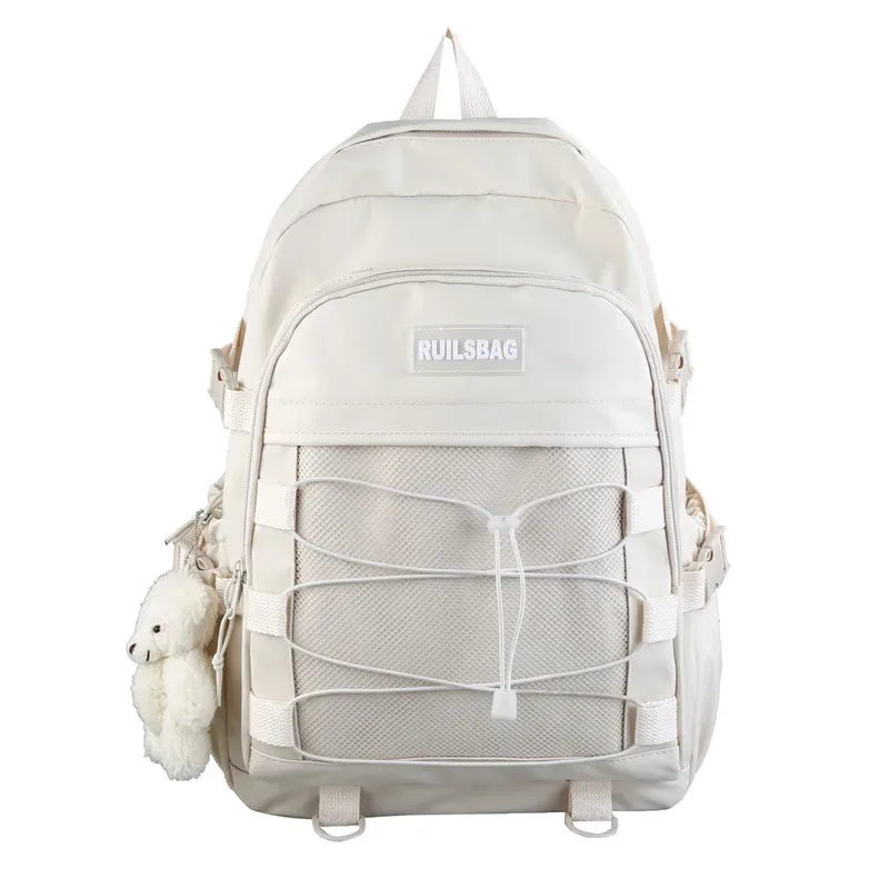 sac à dos tendance en corde croisée pour femme, version coréenne, style japonais, sac à dos double épaule pour étudiantes et jeunes filles